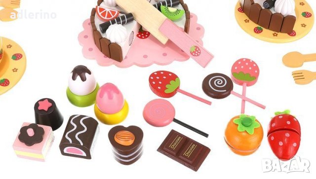 Детска игра Кутия със сладости, игра със сладкиши, игра кондитор, дървена, много сладкиши, снимка 6 - Играчки за стая - 34165127