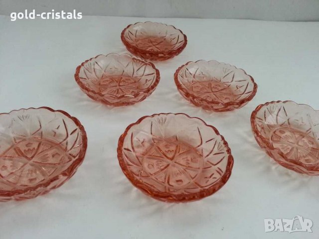 Стъклени чинии чинийки цветно стъкло, снимка 2 - Антикварни и старинни предмети - 30790254