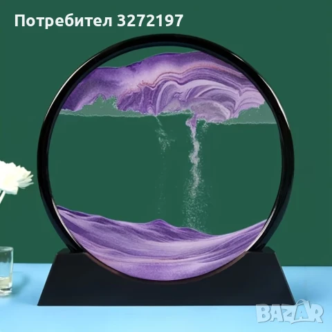 Стъклен пясъчен арт-Стояща динамична 3D картина с движещ се пясък, декорация за дома и офис, снимка 3 - Декорация за дома - 50508776