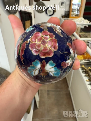 Китайско яйце с емайл №7110 , снимка 4 - Антикварни и старинни предмети - 50822472