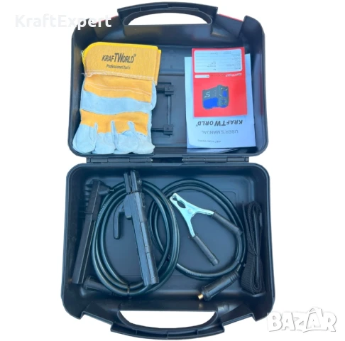 Инверторен Електрожен 400А KraftWorld + Соларни Очила – с Дисплей, Куфар, Кабели, Маска, Чукче, снимка 7 - Куфари с инструменти - 50641307