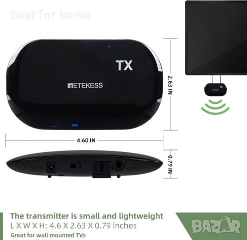 2-канални безжични телевизионни слушалки  с предавател Retekess TA005, снимка 5 - Слушалки и портативни колонки - 51808971