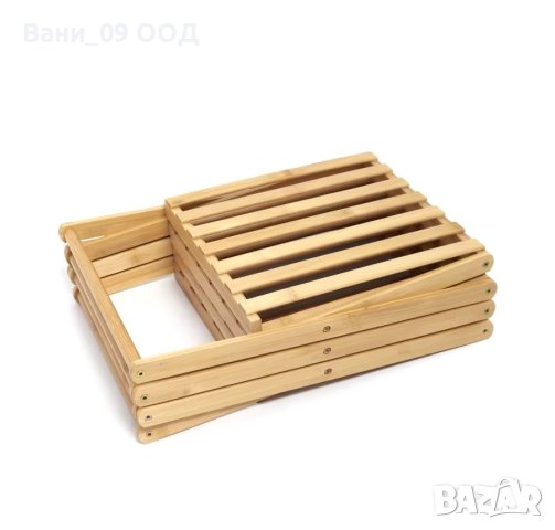 91см Сгъваема бамбукова етажерка за баня, снимка 2 - Етажерки - 42722390