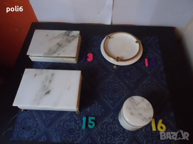 мраморна кутия за бижута, мраморен пепелник, снимка 7 - Други - 23291354