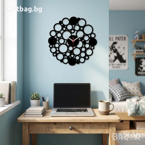 Стенен часовник „Bubbles“, снимка 3 - Стенни часовници - 54316158