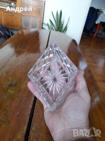 Стара стъклена купа,бонбониера,захарница, снимка 3 - Други ценни предмети - 44291386