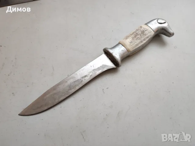 Ловен нож от соца кучешка глава Рог, снимка 3 - Ножове - 48401145