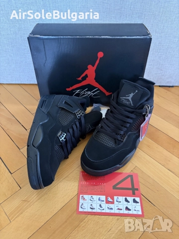 Nike Air Jordan 4s Retro Black Cat Sizes 41,42,43,44,45eu With Free Crease Protectors , снимка 2 - Маратонки - 56226259