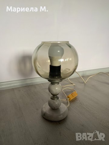 Лампа с мраморна основа, снимка 1 - Настолни лампи - 40019432