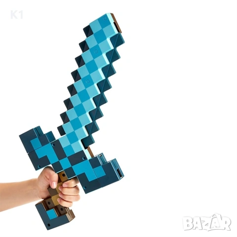 Трансформиращ се 2в1 Диамантен Меч/Кирка със звук и светлина Майнкрафт, снимка 3 - Фигурки - 53380211