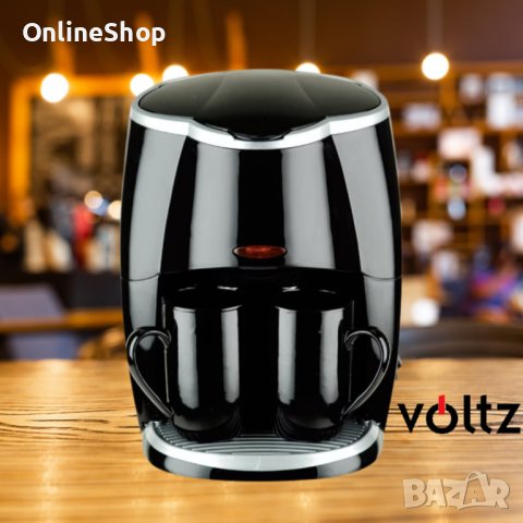 Кафеварка Rosberg Voltz 450W с две чаши, Черна, 2 ГОДИНИ ГАРАНЦИЯ, снимка 12 - Кафемашини - 44176401
