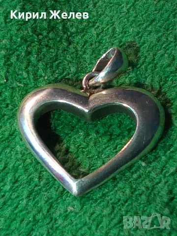 РОМАНТИЧЕН СРЕБЪРЕН ПЕНДАНТ СЪРЧИЦЕ СРЕБРО 925 с БЯЛА ПОЗЛАТА АРТ ВИСУЛКА МЕДАЛЬОН 17417, снимка 11 - Колиета, медальони, синджири - 46271030