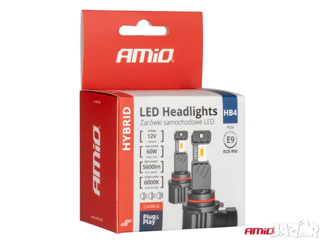 LED крушки AMiO Hybrid HB4 6000K 60W 12V CANBUS, снимка 4 - Аксесоари и консумативи - 55858936