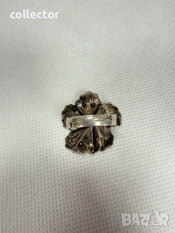 Сребърен пръстен с флорален мотив - Магнолия. №7795, снимка 10 - Пръстени - 52928409