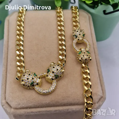 Twin Panther Luxury Set – колие и гривна с кристали ✨ | с позлата