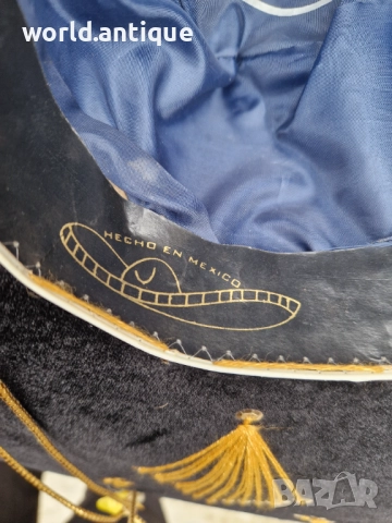 Прекрасно антикварно оригинално мексиканско сомбреро , снимка 8 - Спортни дрехи, екипи - 52266403