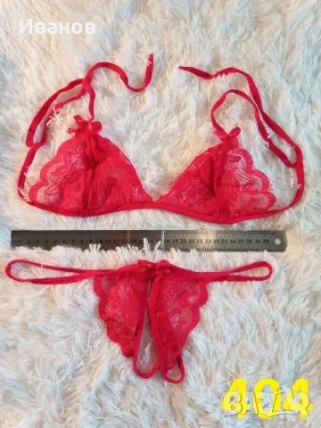 Еротичен комплект - прашки и сутиен с отворено дъно, снимка 6 - Бельо - 49505112