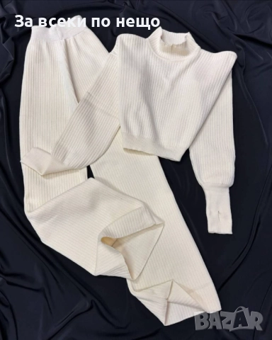 Дамски Плетен Комплект - Черно Или Кафяво Код BS-66, снимка 3 - Комплекти - 52005056