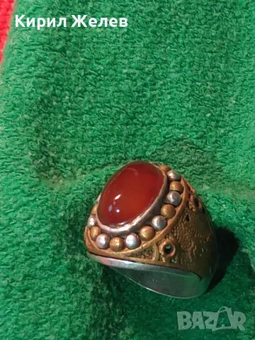 Старинен ОСМАНСКИ СРЕБЪРЕН ПРЪСТЕН СРЕБРО ВИСОКА ПРОБА с ШЛИФОВАН КАРНЕОЛ и МЕДЕН ОБКОВ 29148, снимка 17 - Антикварни и старинни предмети - 49344899