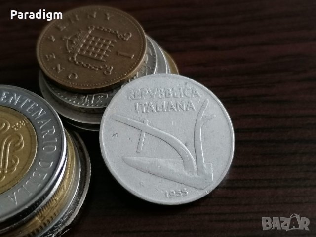 Монета - Италия - 10 лири | 1955г., снимка 2 - Нумизматика и бонистика - 35342944