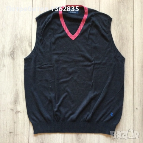 оригинален син памучен пуловер без ръкави PLAYLIFE размер XL от Италия