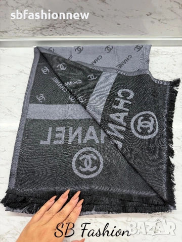 Hermes, Chanel двулицев шал, снимка 8 - Шалове - 52487973