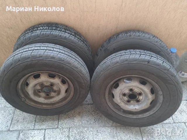 Бусови стоманени джанти с  лятни гуми 185 R 14 C, снимка 1