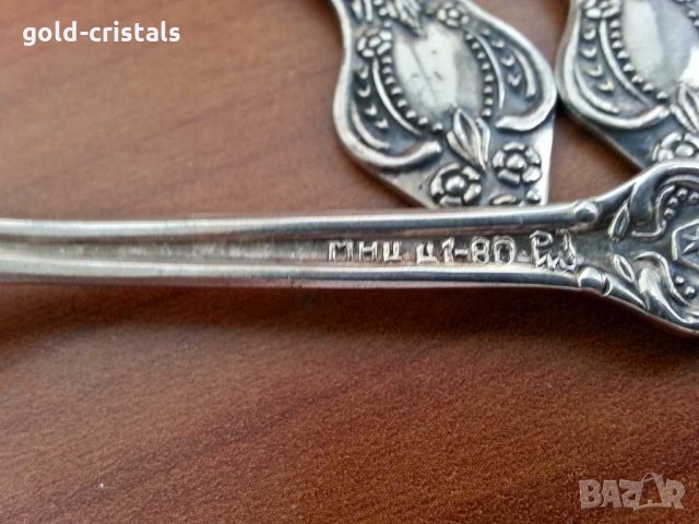 Руски посребрени лъжички за кафе мнц, снимка 4 - Антикварни и старинни предмети - 29563136