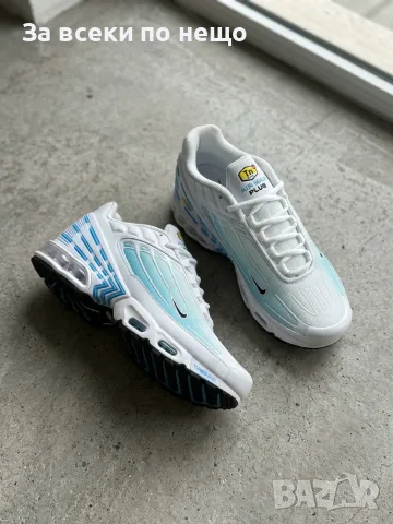 Nike Air Max TN 3 Plus Мъжки Маратонки👟Мъжки Спортни Обувки Бяло и Тюркоаз Код S483, снимка 4 - Маратонки - 55990502