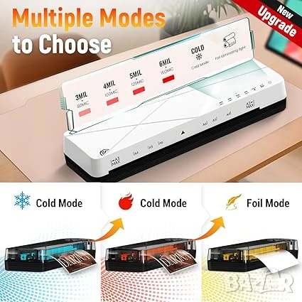 Ламинатор A3 A4 A5 A6 с 6 режима на ламиниране, ABS и автоматично изключване, снимка 3 - Друго - 51048888