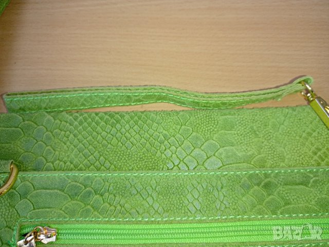 Зелена чанта клъч естествена кожа , снимка 3 - Чанти - 38888489