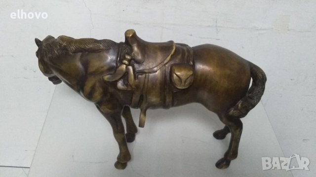 Бронзова фигура на кон, снимка 5 - Антикварни и старинни предмети - 36713361