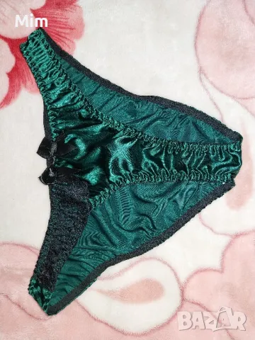  XL Сатенена бикина в маслено зелено, снимка 7 - Бельо - 48735496