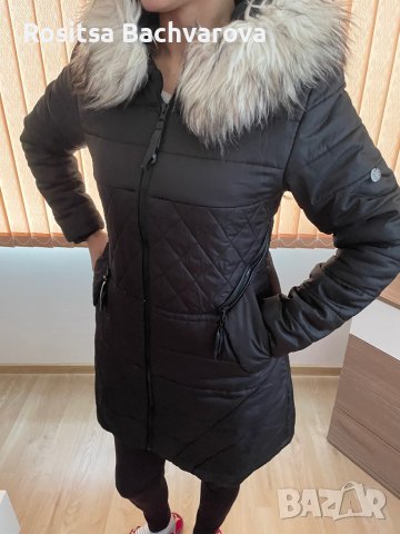 Черно шушляково яке, размер Л, снимка 3 - Якета - 38896048