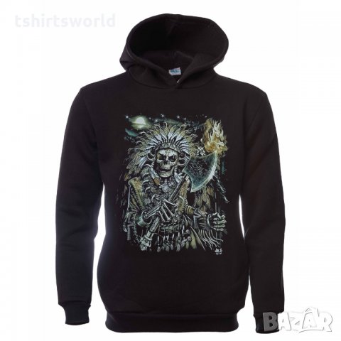 Нов мъжки суичър с дигитален печат Скелет с брадва, Викинг серия, снимка 6 - Суичъри - 31912283