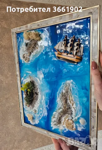 Ръчна изработка картина Скандинавски мъх морски Бриз 