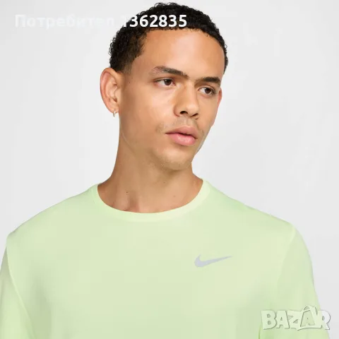НОВА оригинална електриково зелена тениска бягане NIKE Running Dri-Fit с UV филтър размер L от САЩ, снимка 3 - Тениски - 56117116