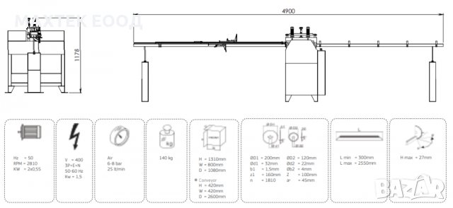 Машина за рязане на стъклодържатели OZGENC OMRM 105, снимка 5 - Циркуляри - 30244503