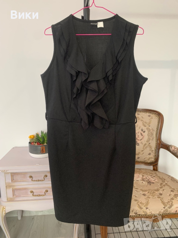 Елегантна черна рокля в размер XL, снимка 3 - Рокли - 44518647