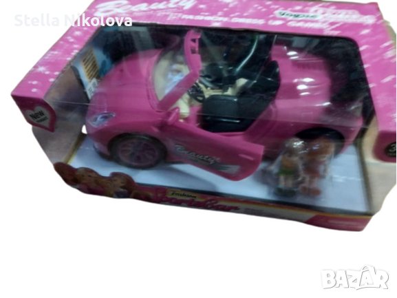 Играчка Колата на Барби с две кукли -звук и светещи фарове