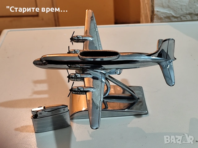 Настолна Запалка Хромиран Самолет., снимка 2 - Запалки - 53087932