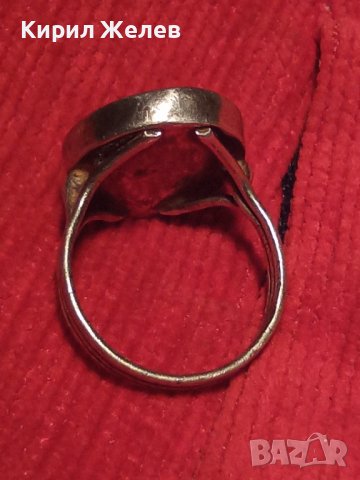 СЕДЕФЕН с ЕМАЙЛ СРЕБЪРЕН АВТОРСКИ ПРЪСТЕН РЪЧНА ИЗРАБОТКА 17252, снимка 3 - Пръстени - 31557179
