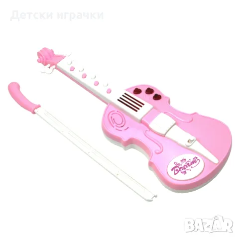 Детска Цигулка 40 см с лък функции звуци, светлини, снимка 2 - Музикални играчки - 48684301