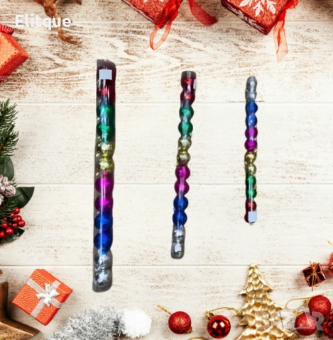 Коледни цветни топки – Празничен Комплект от 12 броя в разнообразие от цветове и размери, снимка 3 - Други стоки за дома - 52805382