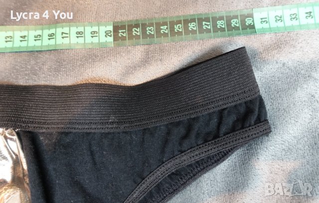 S/M/L размер атрактивен мъжки черен слип със сребриста предна половина, снимка 12 - Бельо - 37015703