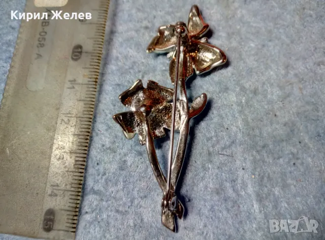 ПРЕКРАСНА НЕЖНА СРЕБРИСТА ФЛОРАЛНА АРТ БРОШКА ЦВЕТЕ 48880, снимка 2 - Други - 48160300