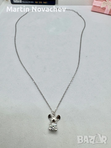 Сребърно колие с мойсанит (Диамант) 0.5 карата, снимка 5 - Колиета, медальони, синджири - 53012330