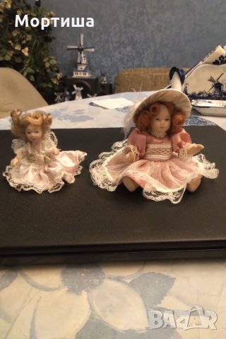 Двойка барокови изцяло порцеланови куклички , снимка 2 - Колекции - 29545979
