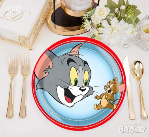 Том и Джери Tom and Jerry 8 бр големи парти чинии чинийки или чаши, снимка 3 - Чинии - 41846203
