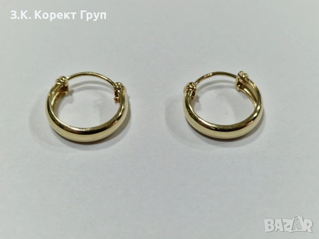 Златни обеци 14К 585 / 1,28 гр., снимка 4 - Обеци - 54129933